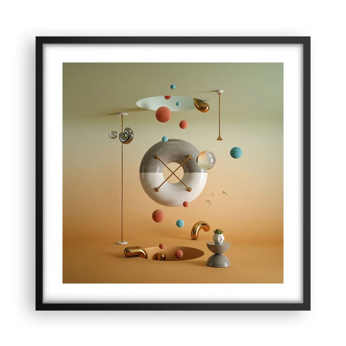 Plakat i sort ramme - Alt kan ske - 50x50 cm