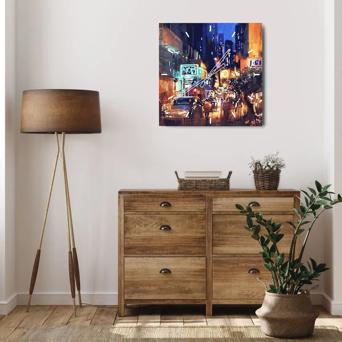 Vægur, Uret - Og byen sover ikke - 40x40 cm