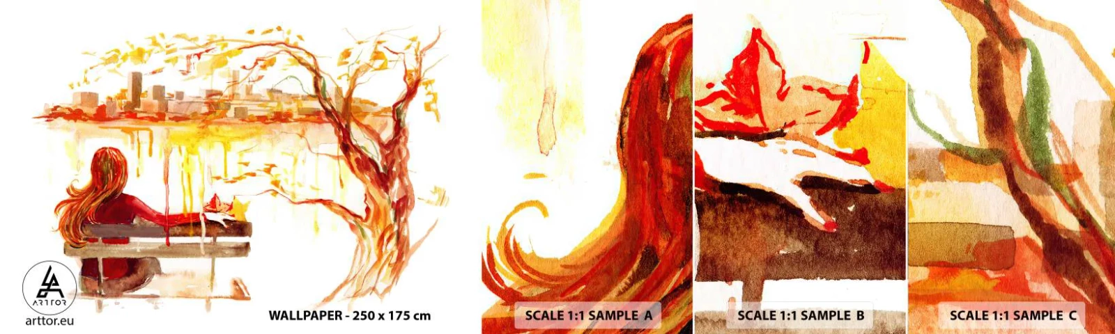 Fototapet Prøve Standard Eco - Et øjeblik til eftertanke - Landskab, By, Arkitektur - 100x30 cm