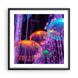 Plakat i sort ramme - Lysende springvand - 50x50 cm