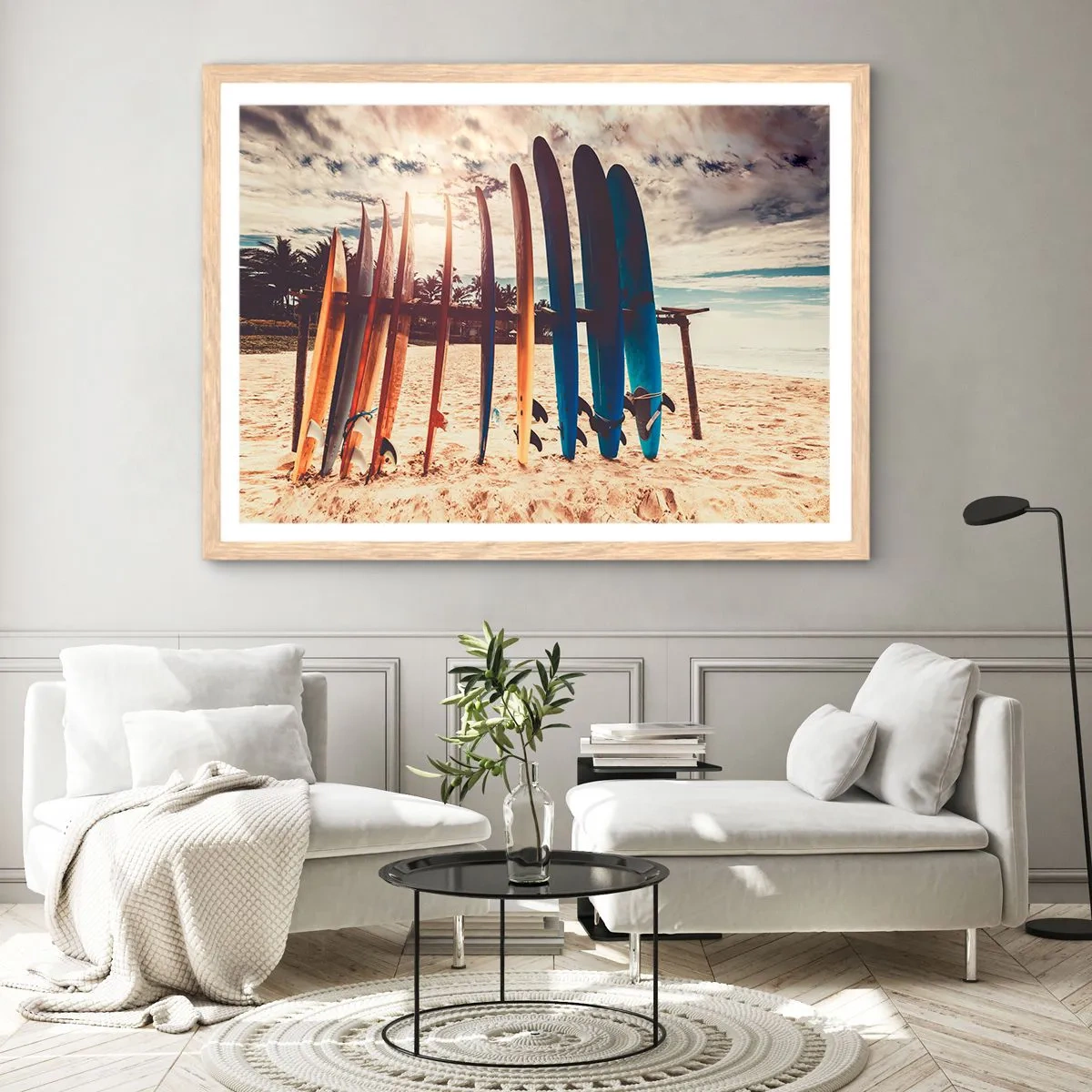 Plakat i ramme af lyst egetræ - Godnat, indtil i morgen - 70x50 cm