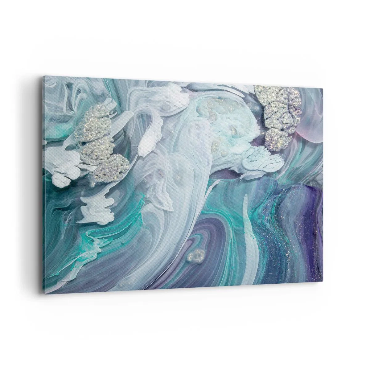 Lærredstryk - Billede på lærred - Strømme af blå - 100x70 cm