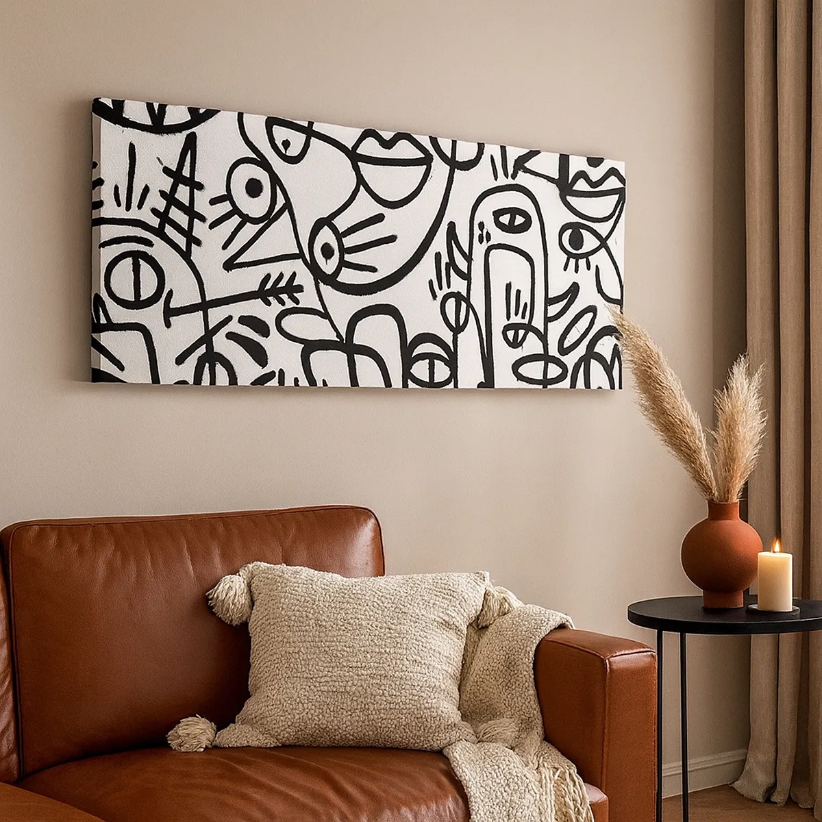 Lærredstryk - Billede på lærred - Ansigter og luftspejlinger - 30x30 cm