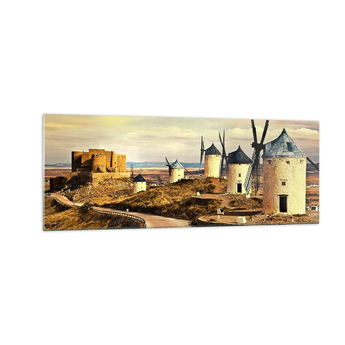 Billede på glas - Don Quixote er ved at dukke op - 140x50 cm