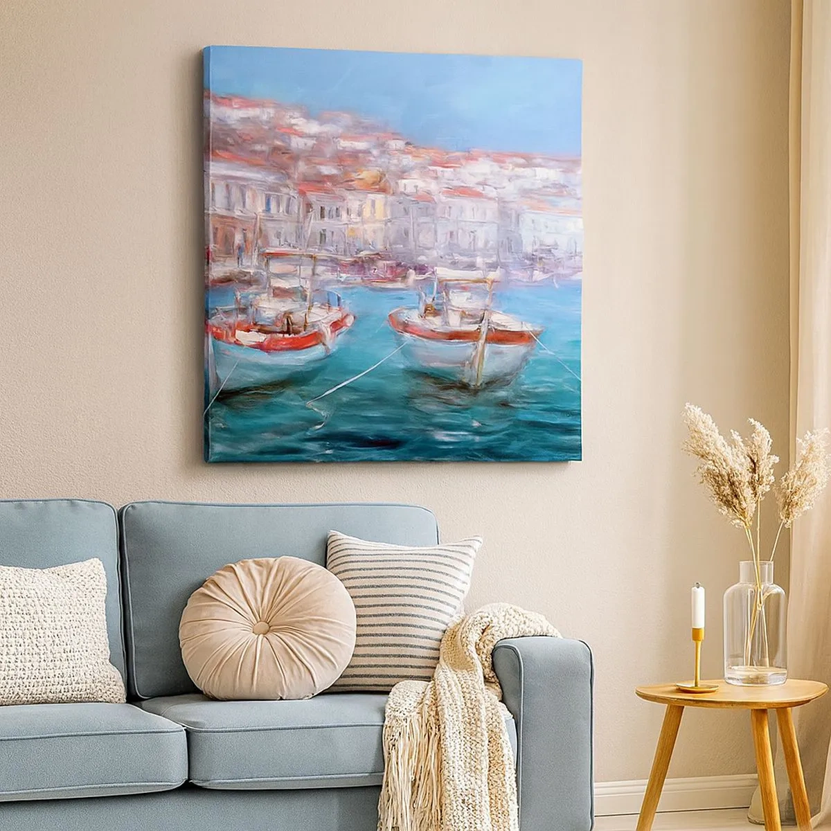 Lærredstryk - Billede på lærred - Italiensk bugt - 30x30 cm