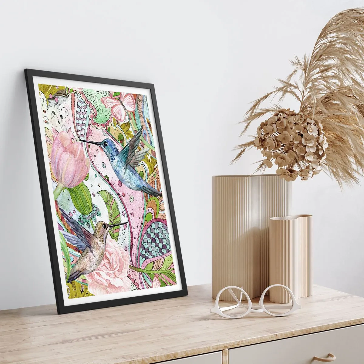 Plakat i sort ramme - Forviklet i vinstokkene - 40x50 cm