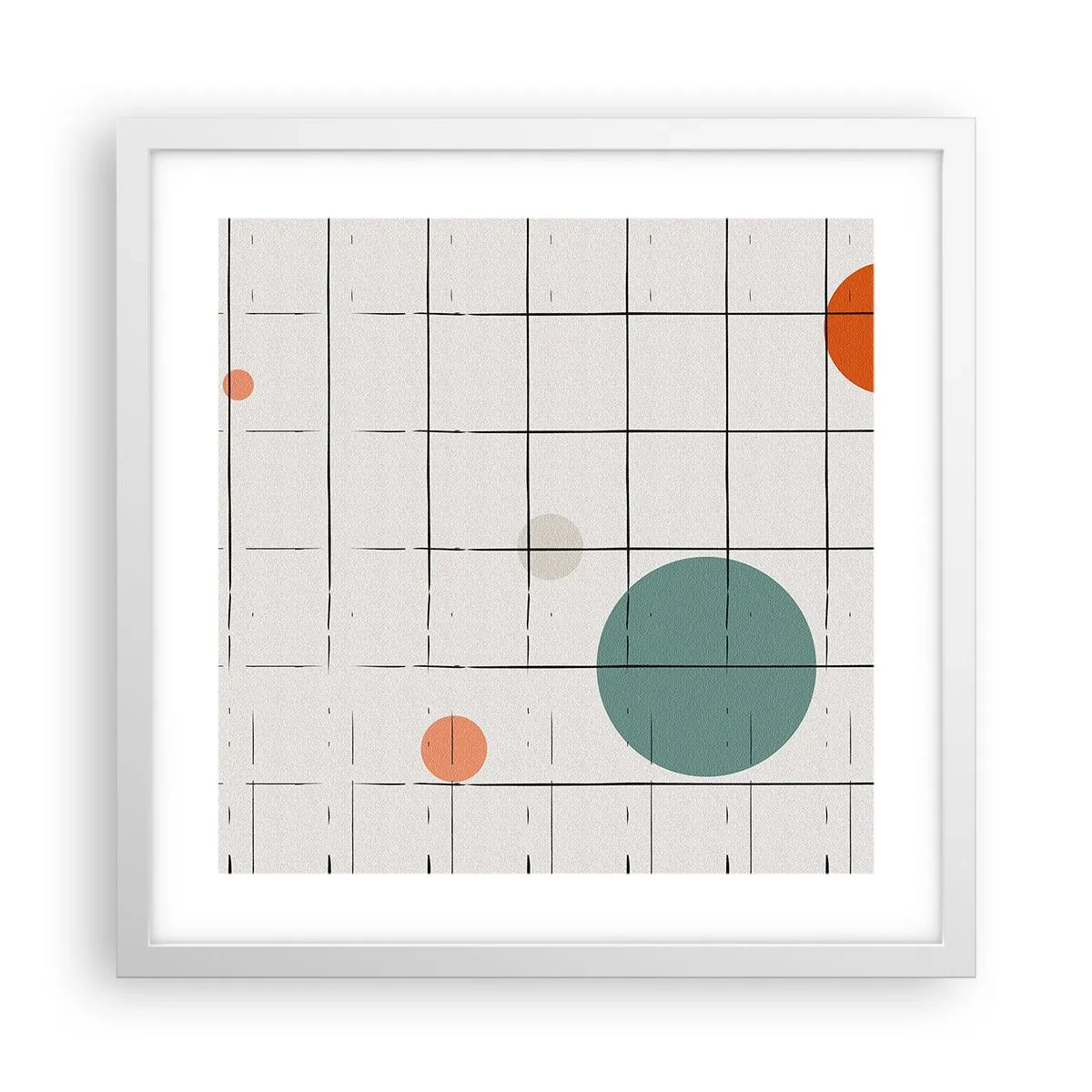 Plakat i hvid ramme - Fanget i en fælde. Os eller dem? - 40x40 cm