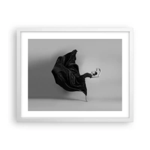 Plakat i hvid ramme - Bevinget af musik - 50x40 cm