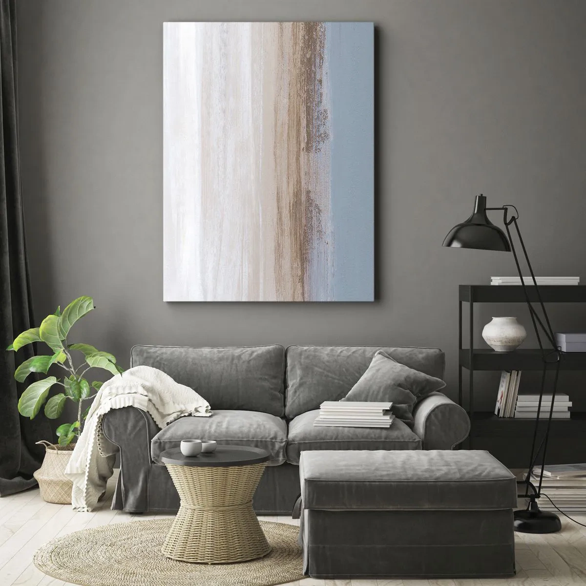 Lærredstryk - Billede på lærred - Tvetydigt landskab - 55x100 cm