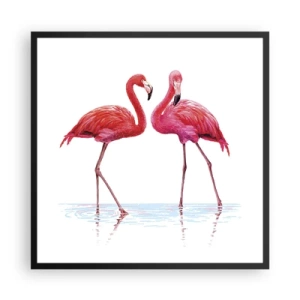 Plakat i sort ramme - Lyserødt randez-vous - 60x60 cm