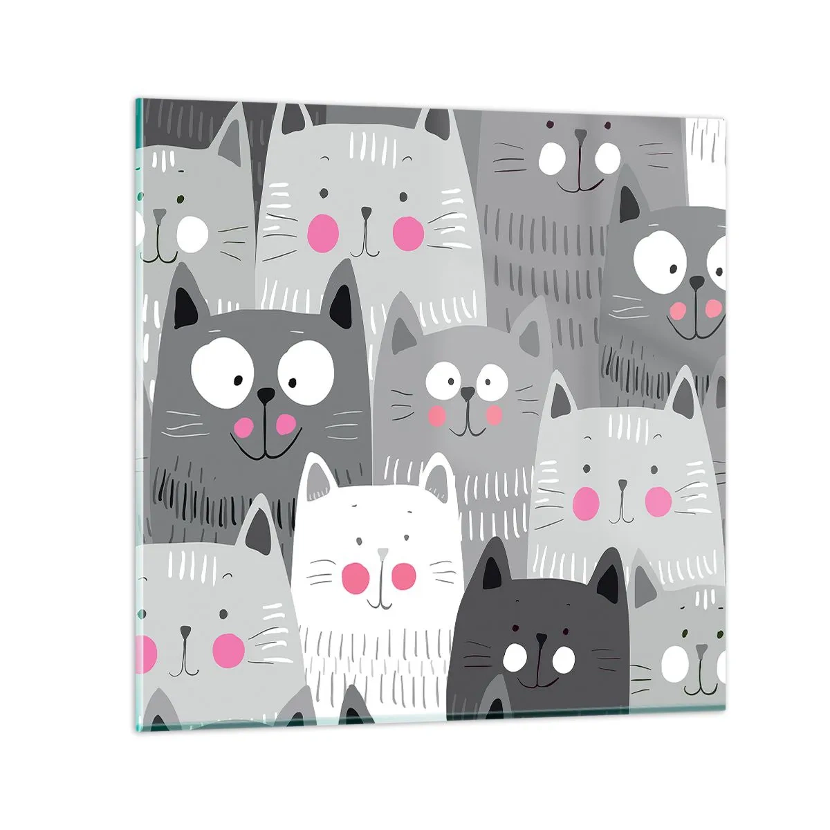 Billede på glas - Kattens verden - 30x30 cm