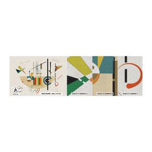 Prøve Fototapet Premium Canvas - Og verden griner - Abstraktion, Stykke, Former - 100x30 cm