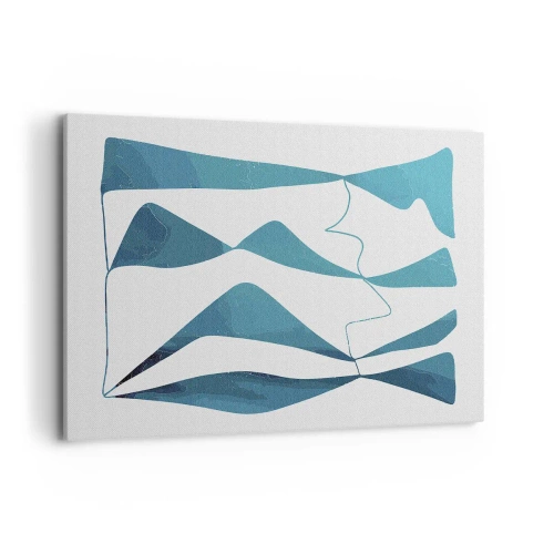 Lærredstryk - Billede på lærred - Abstraktion: en turkis sammensætning - 120x80 cm