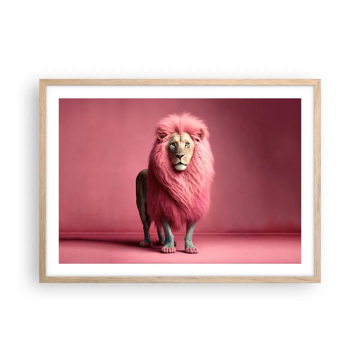 Plakat i ramme af lyst egetræ - Og du er ikke længere bange - 70x50 cm