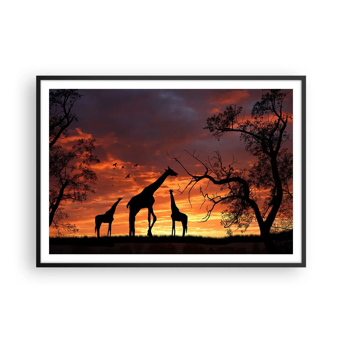 Plakat i sort ramme - En lille middag med dem, du holder af - 100x70 cm