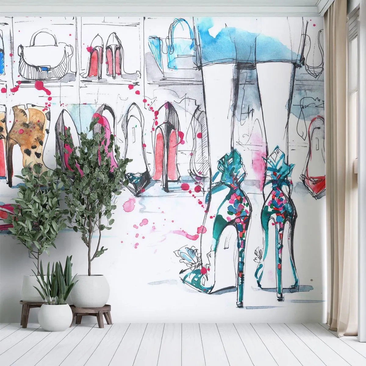 Fototapet Premium Canvas - Sesam, åbn dig - Kvinders garderobe, Mode, Taske - 250x175 cm