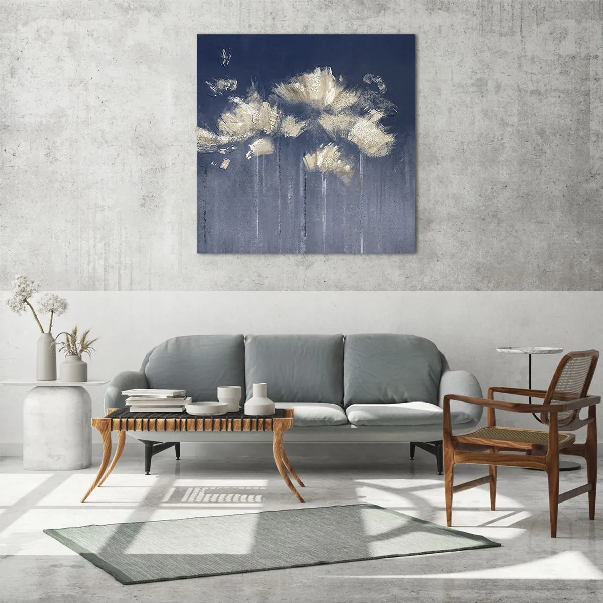 Billede på glas - Som kronblade i vinden - 60x60 cm