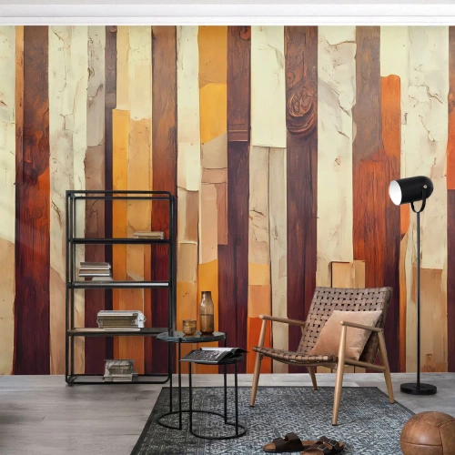 Fototapet på mål Premium Canvas - Hymne af skovens træer - Stykke, Abstraktion, bælter