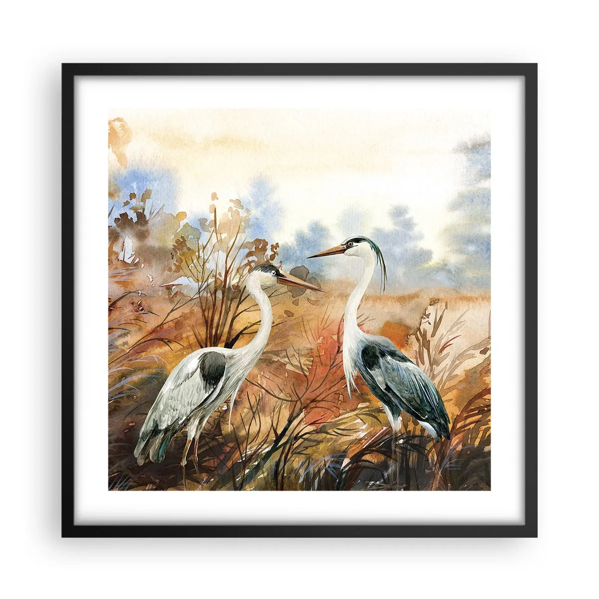 Plakat i sort ramme - Hvor skal vi hen om efteråret? - 50x50 cm
