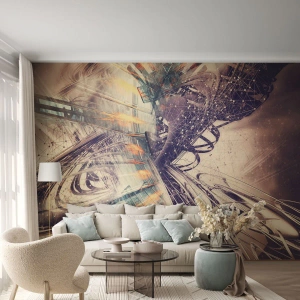 Fototapet Premium Canvas - I stor hast - Abstraktion, Stykke, Grafik - 200x140 cm