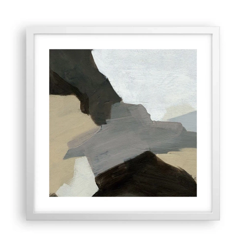 Plakat i hvid ramme - Abstraktion: afsked med det grå - 40x40 cm