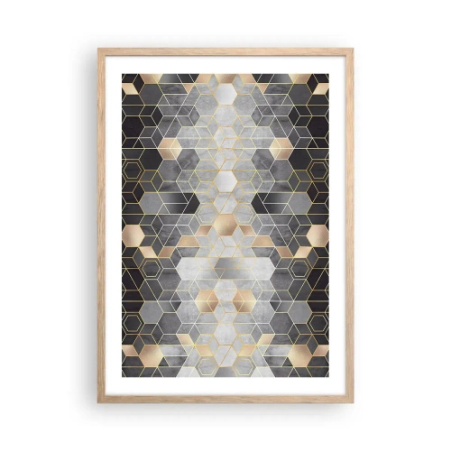 Plakat i ramme af lyst egetræ - Sammensætning af diamanter - 50x70 cm