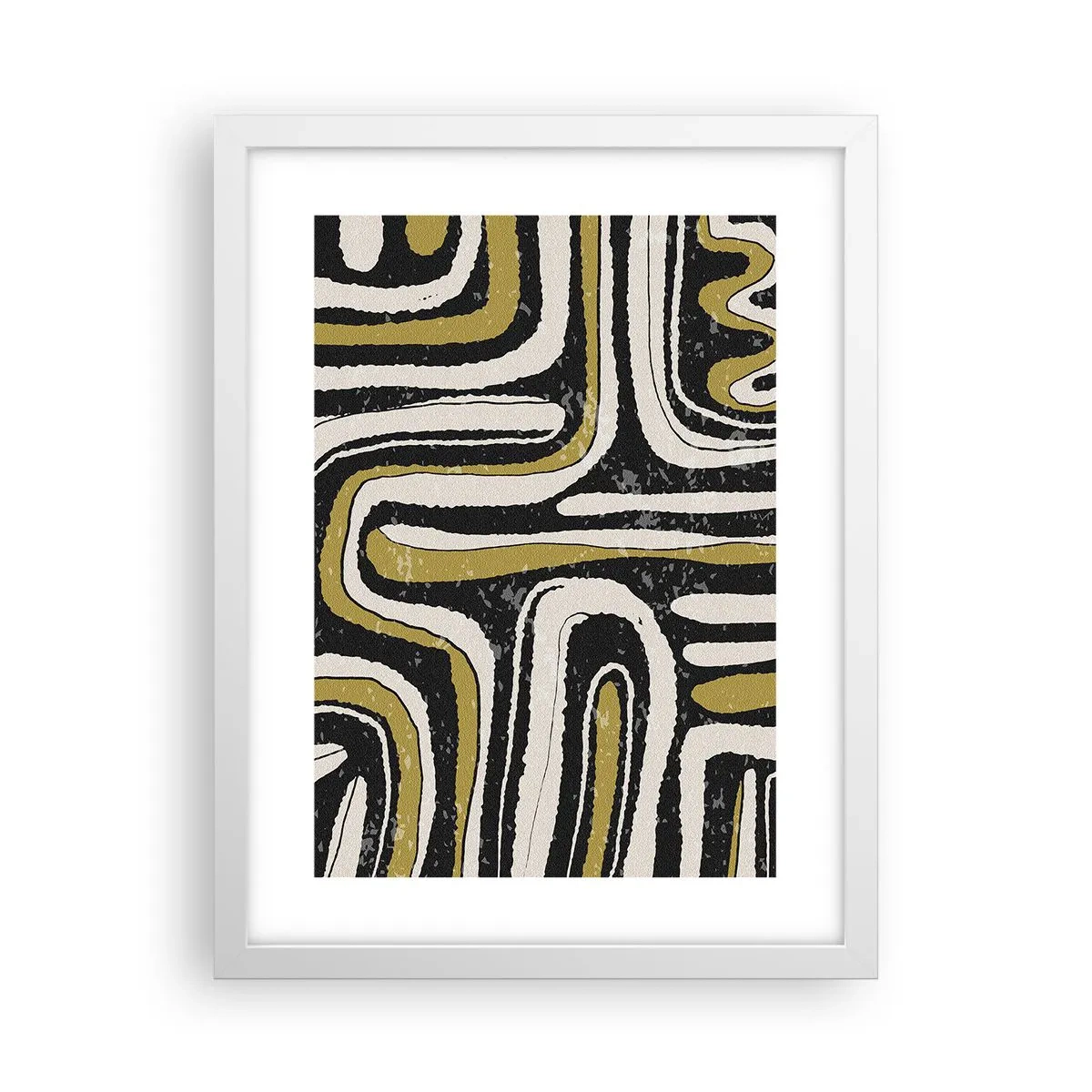 Plakat i hvid ramme - Komposition: stier og gyder - 30x40 cm