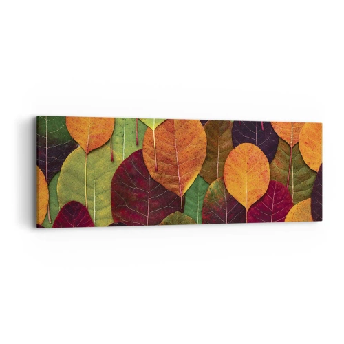 Lærredstryk - Billede på lærred - Efterårsmosaik - 90x30 cm