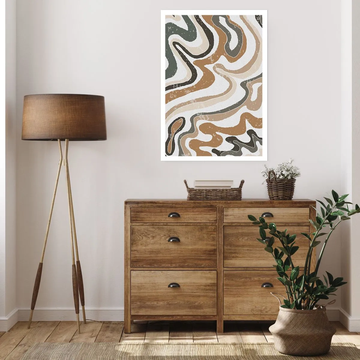 Plakat - Slyngninger af jordfarver - 50x70 cm