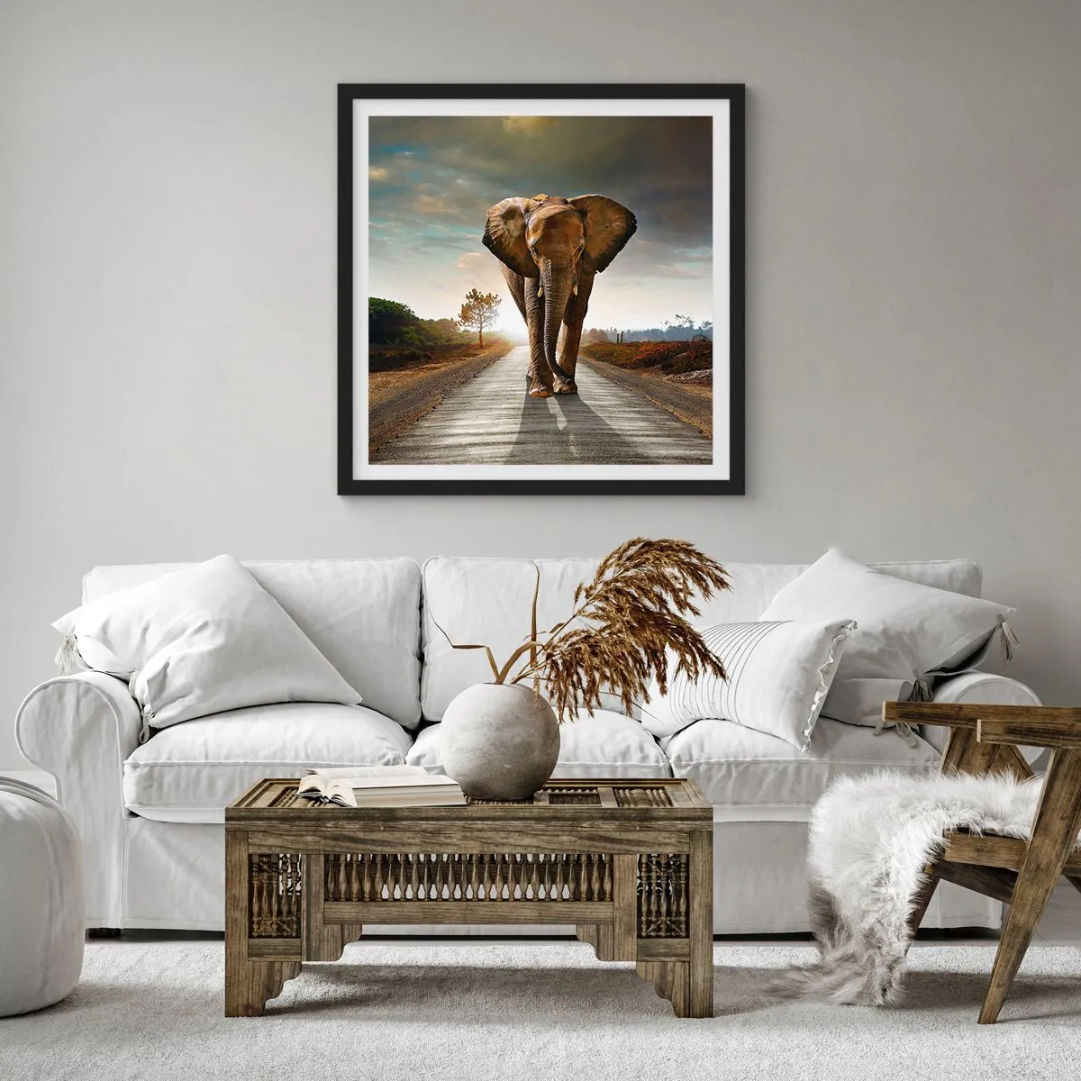 Plakat i sort ramme - Og slet ikke i en porcelænsbutik - 40x40 cm