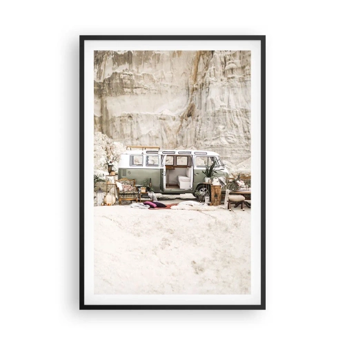 Plakat i sort ramme - Tid til at starte rejsen - 61x91 cm