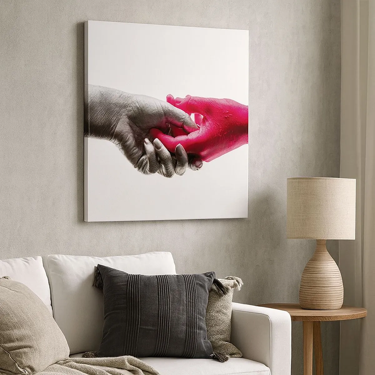 Lærredstryk - Billede på lærred - Sammen, om end forskellige - 30x30 cm