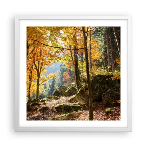 Plakat i hvid ramme - Tid til at slappe af - 50x50 cm