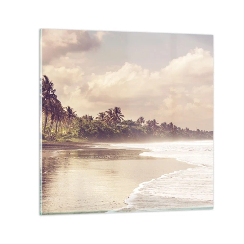 Billede på glas - Kærtegner bølgerne - 30x30 cm