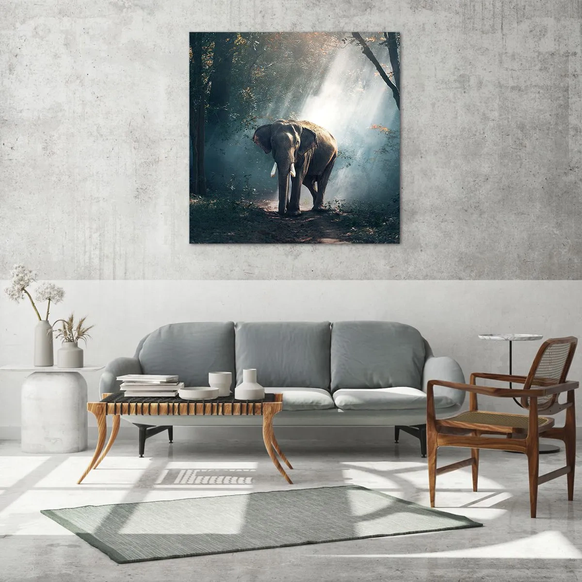 Billede på glas - En fredelig gåtur - 50x50 cm