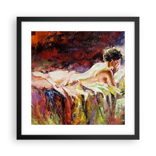 Plakat i sort ramme - Eftertænksom Venus - 40x40 cm