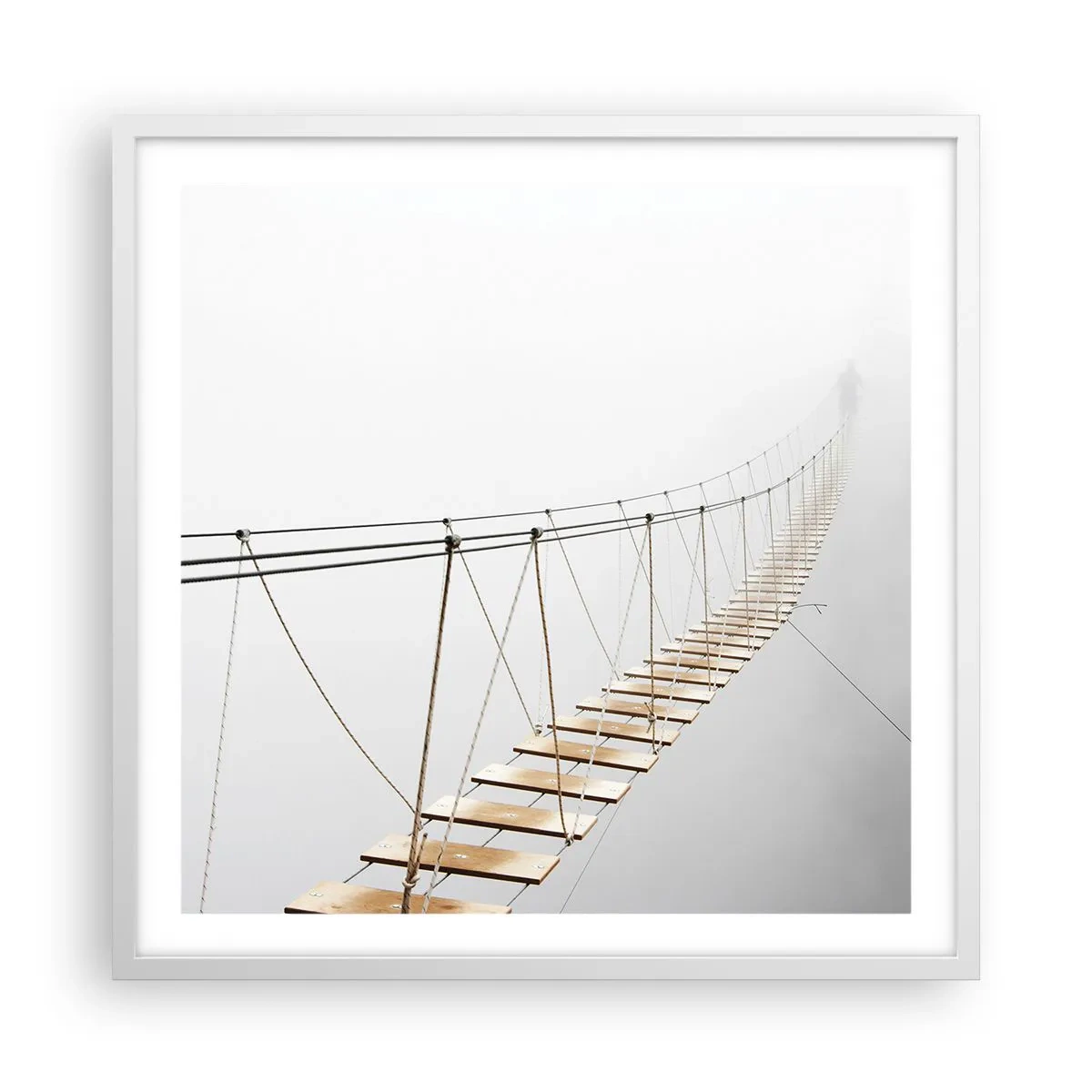 Plakat i hvid ramme - Hvor vil det føre dig hen? - 60x60 cm