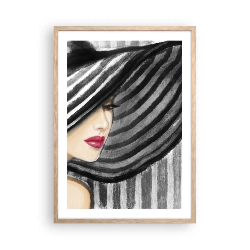 Plakat i ramme af lyst egetræ - Hvor kan jeg finde dig? - 50x70 cm