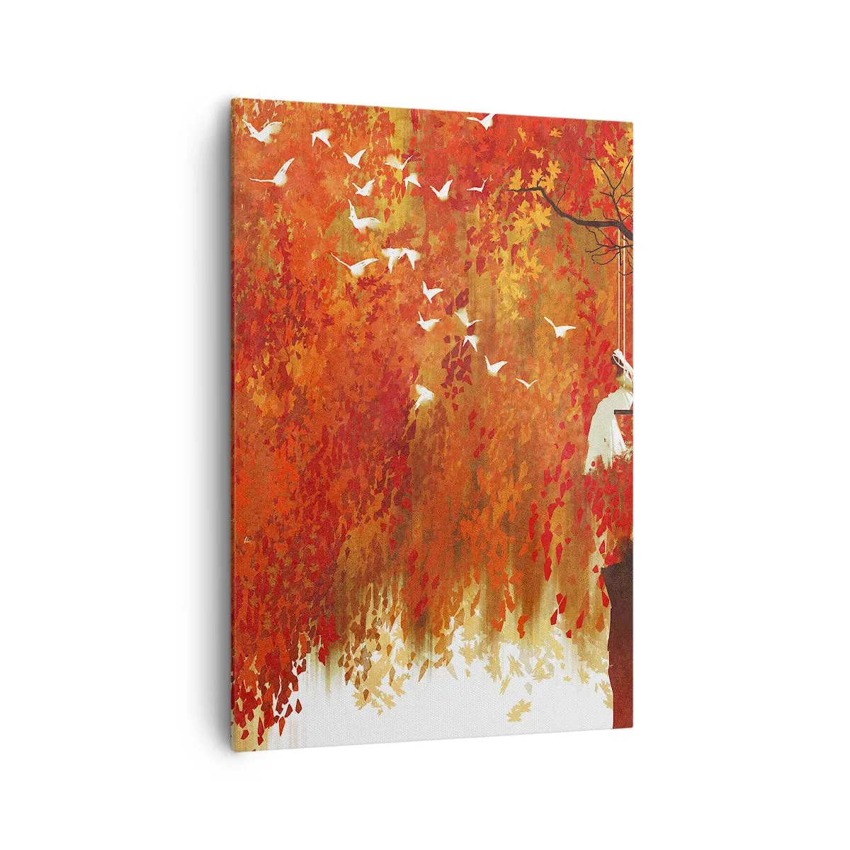 Lærredstryk - Billede på lærred - Vil han flyve med dem? - 70x100 cm