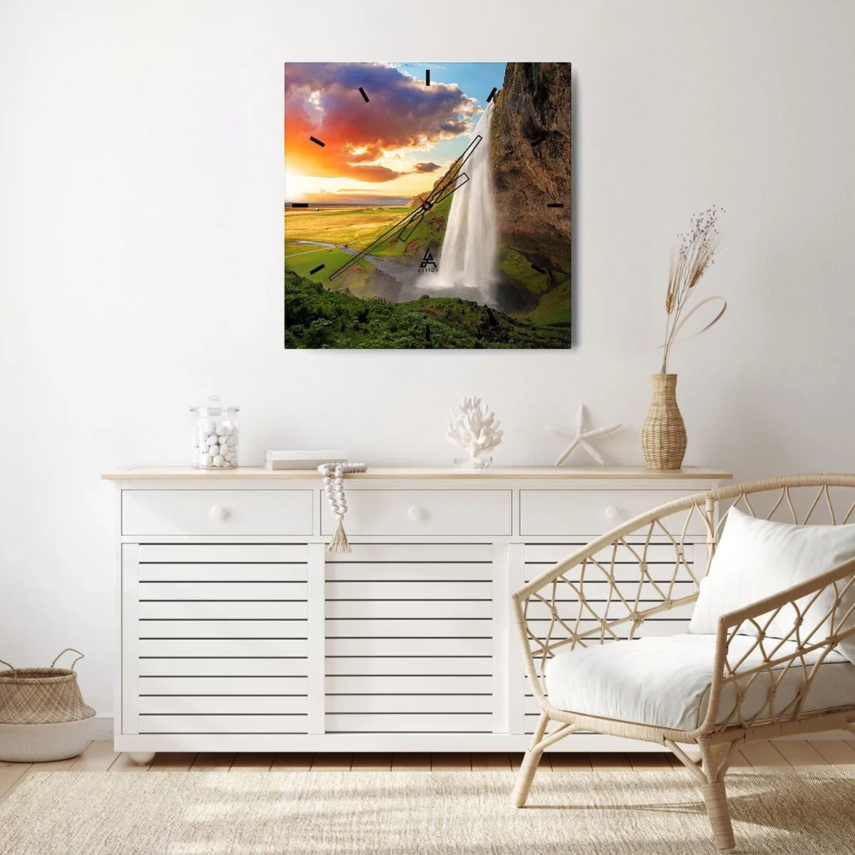 Vægur, Uret - Den islandske sommers fylde - 40x40 cm