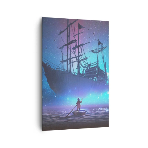 Lærredstryk - Billede på lærred - Et møde med myten om havet - 80x120 cm