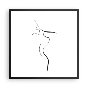 Plakat i sort ramme - Flygtig som en bølge - 60x60 cm