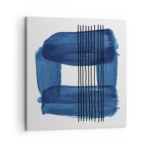 Lærredstryk - Billede på lærred - Blå-sort sammensætning - 60x60 cm