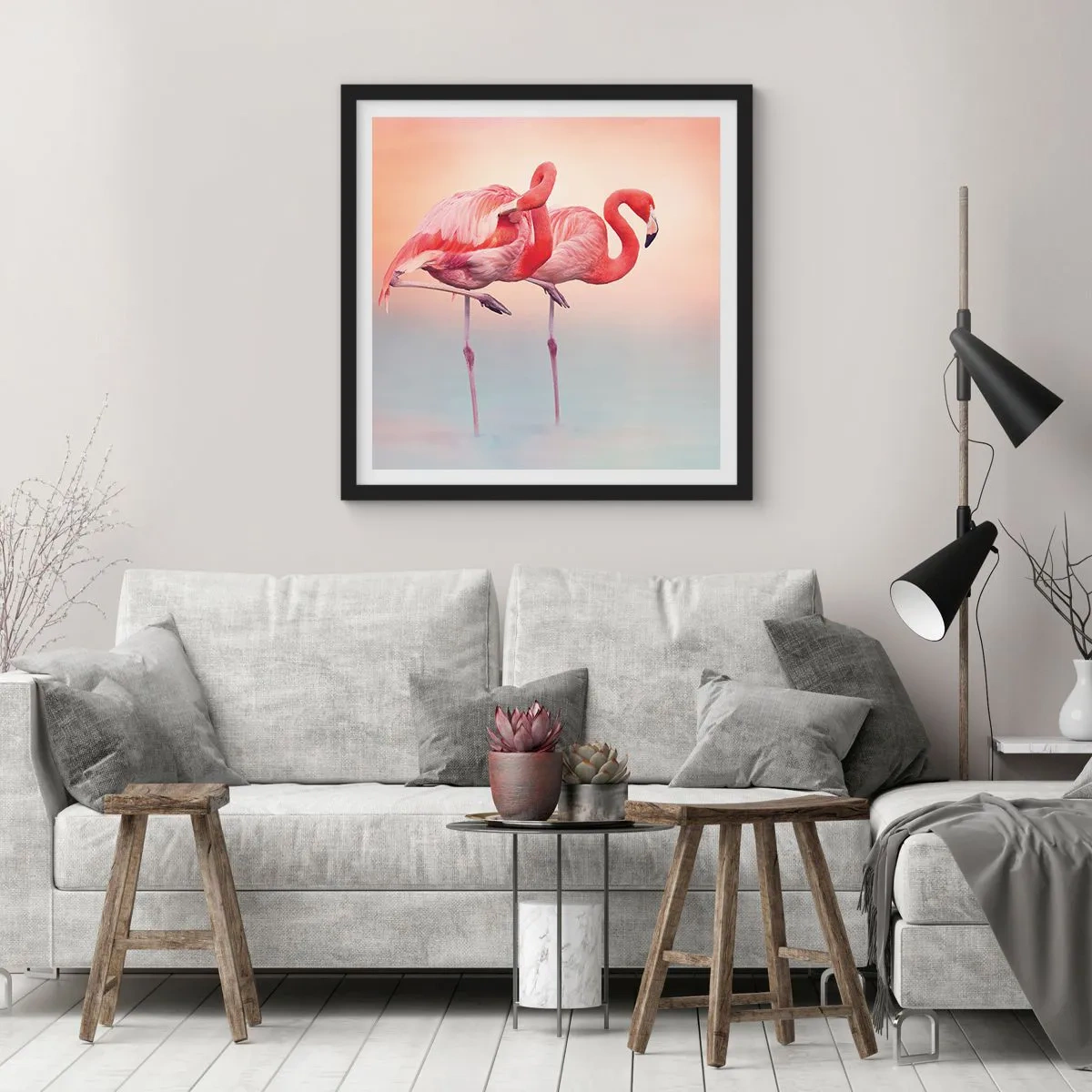 Plakat i sort ramme - I farven af den nedgående sol - 30x30 cm