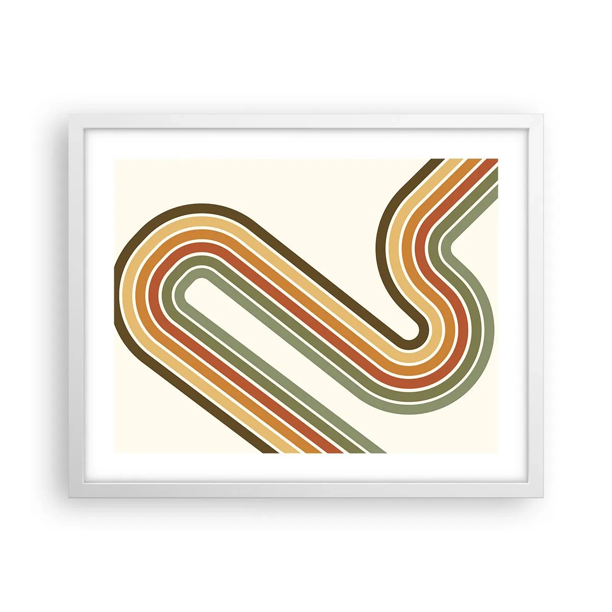 Plakat i hvid ramme - Zigzag til destinationen - 50x40 cm