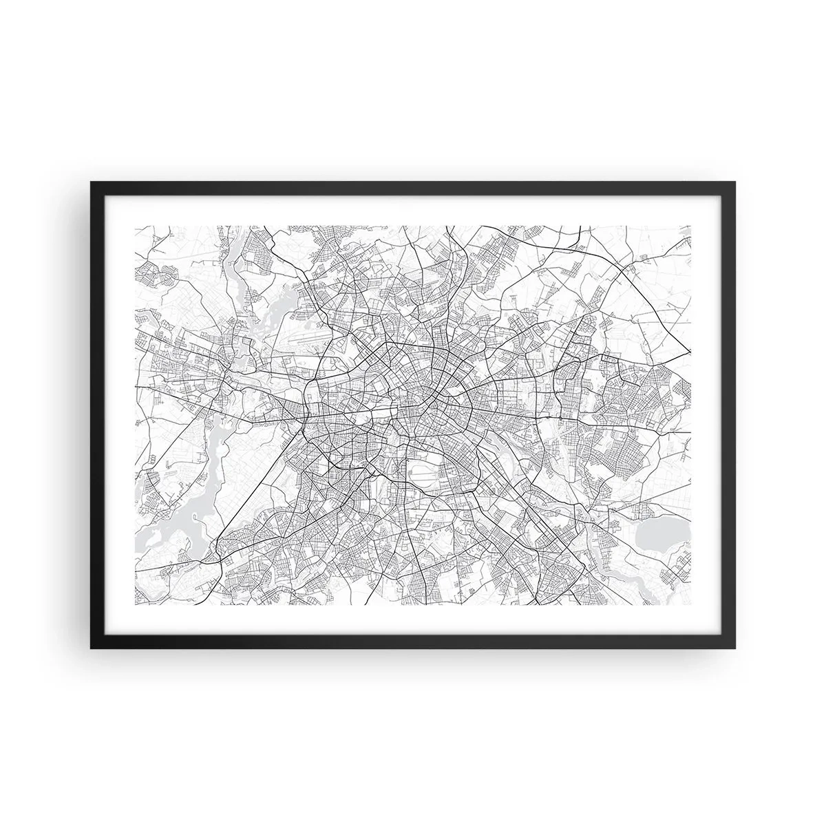 Plakat i sort ramme - Berlins blomst - 70x50 cm