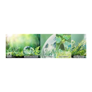 Prøve Fototapet Premium Canvas - Grøn planet - Abstraktion, Bregne, Natur - 100x30 cm
