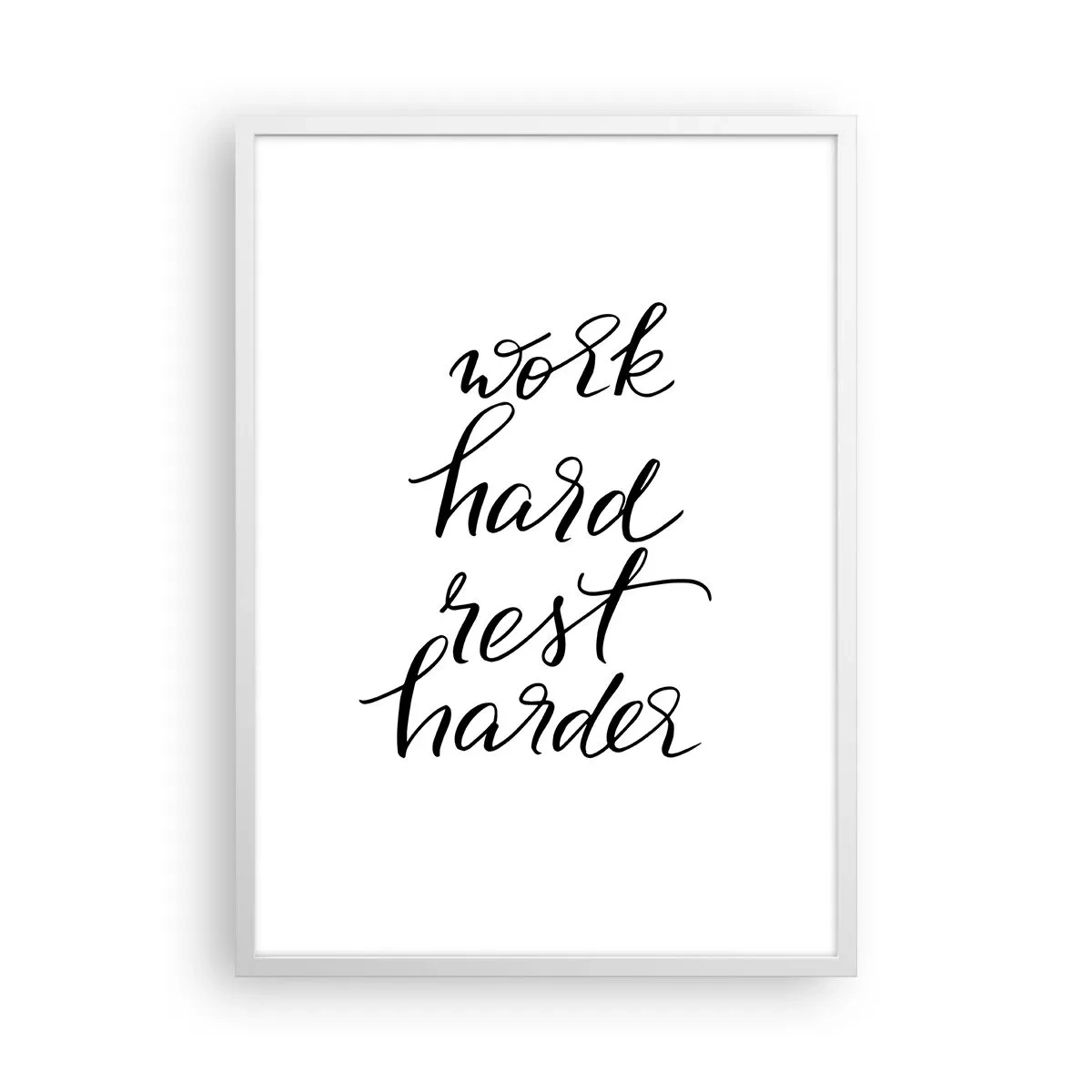 Plakat i hvid ramme - Balance i livet - 50x70 cm