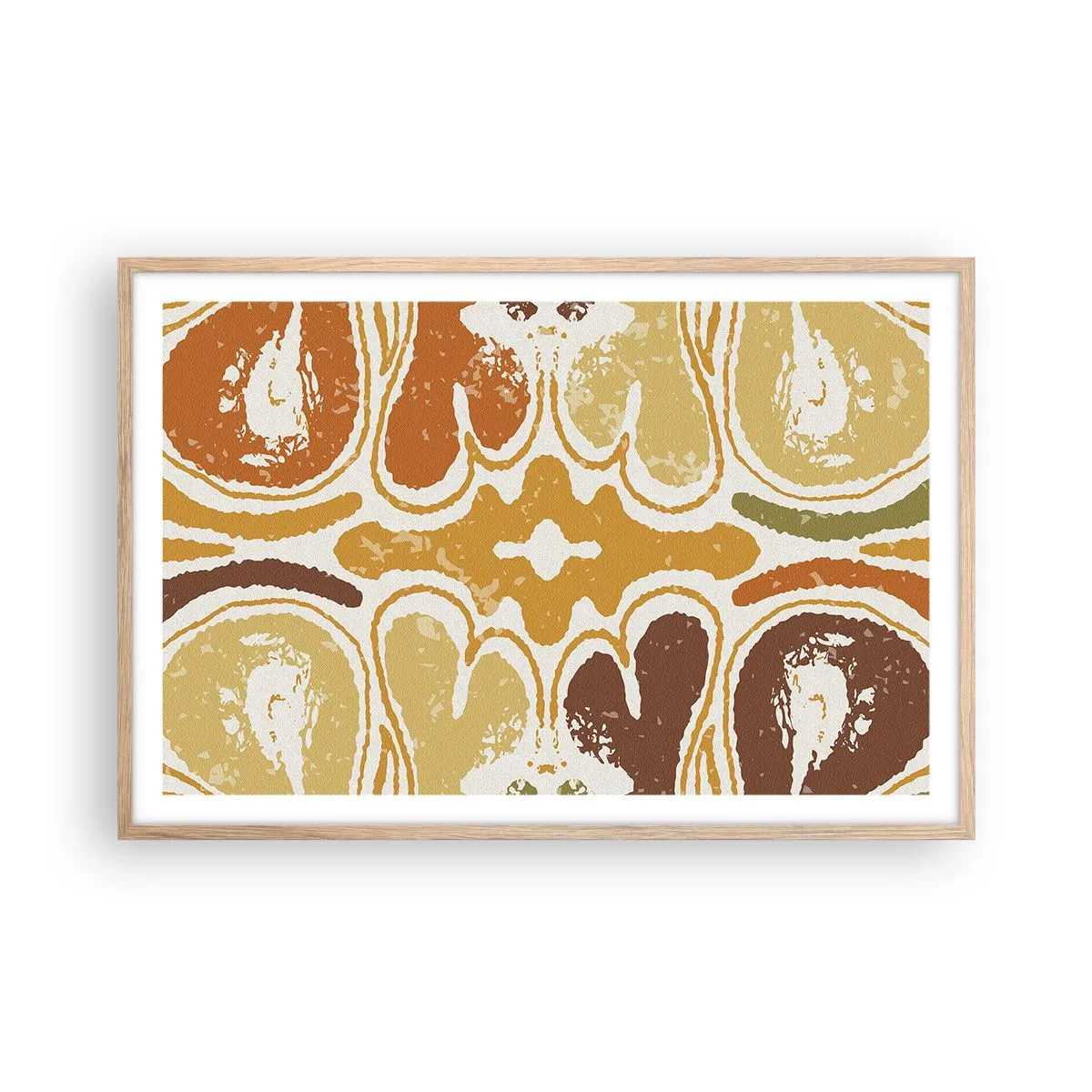 Plakat i ramme af lyst egetræ - Sentimental abstraktion - 91x61 cm