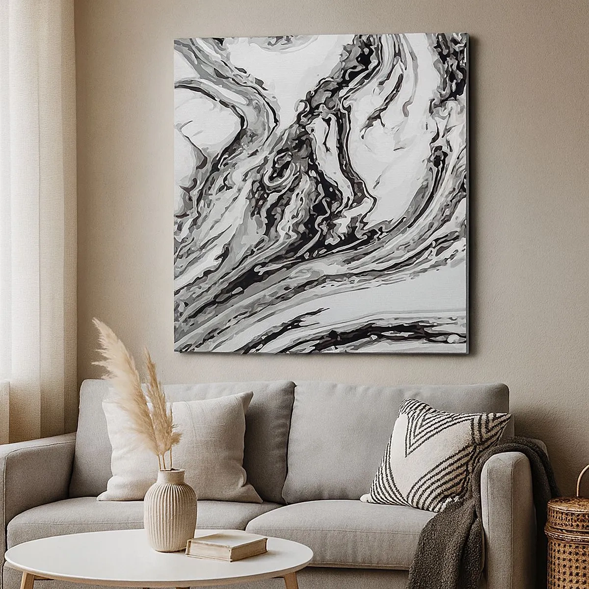 Lærredstryk - Billede på lærred - I begyndelsen var det kaos - 30x30 cm